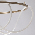 Люстра подвесная круглая золотого цвета с белыми изогнутыми световыми линиями Luke Lampco Tracer Lamp варинант исполнения - 4 | Loft Concept в Барнауле