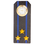 Часы погон подарочные настольные Авиация ВМФ из натурального камня Змеевик Military Clock варинант исполнения - 13 | Loft Concept в Барнауле