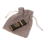 Флешка на 16 гб с декоративной металлической вставкой Герба РФ из натурального камня Обсидиан Черный Stone Flash Drive варинант исполнения - 4 | Loft Concept в Барнауле