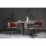 Стул полукруглый мягкий с буклированной обивкой Chair with Boucle Upholstery варинант исполнения - 1 | Loft Concept в Барнауле