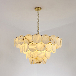 Люстра подвесная четырехъярусная с подвесками в форме дисков Cryptocrystalline Stone варинант исполнения - 5 | Loft Concept в Барнауле