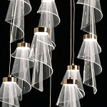 Люстра каскадная с 10-ю прозрачными плафонами Wave Line варинант исполнения - 6 | Loft Concept в Барнауле