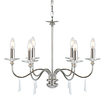 Люстра цвета никель с прозрачными стеклянными подвесками в форме капель Elstead Lighting варинант исполнения - 1 | Loft Concept в Барнауле