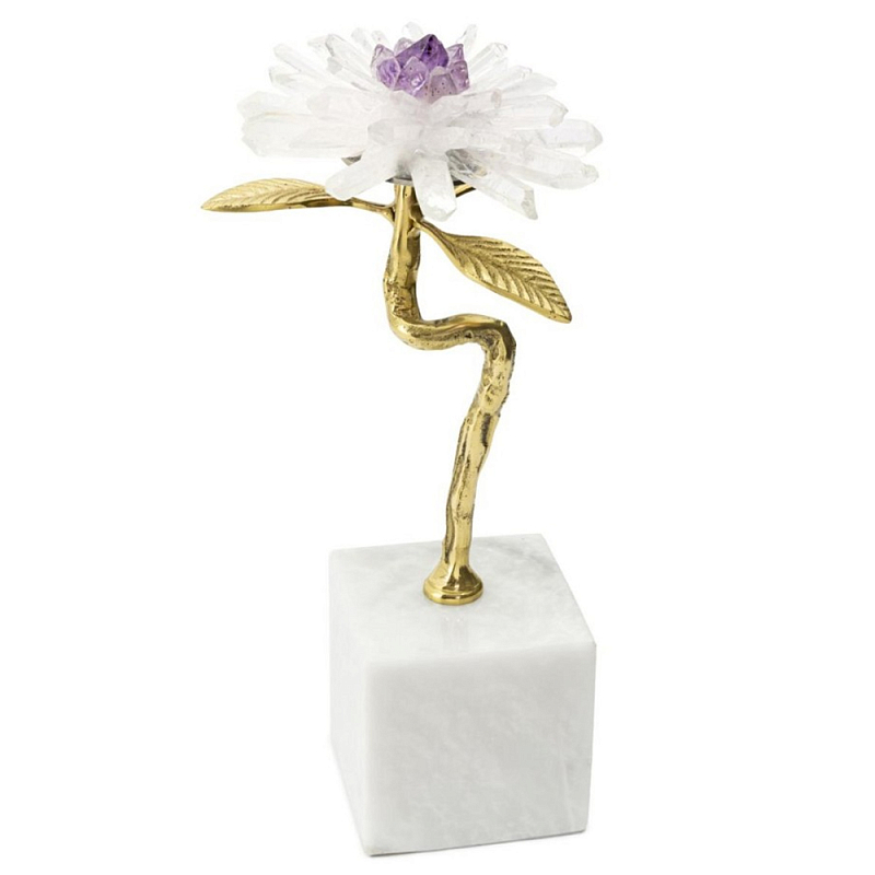 Статуэтка Flower Lixus Прозрачный Золотой Белый Фиолетовый Статуэтка Flower Lixus Прозрачный Золотой Белый Фиолетовый в Барнауле | Loft Concept