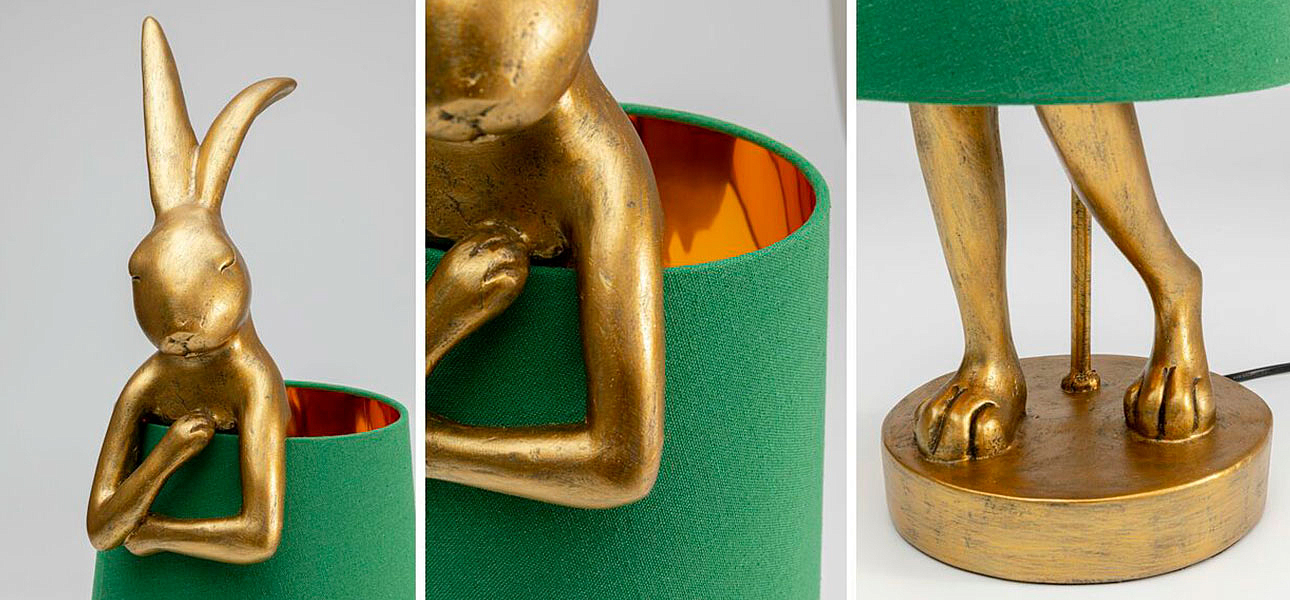 Настольная лампа Golden Hare/ green lampshade Настольная лампа Golden Hare/ green lampshade - Loft-Concept в Барнауле