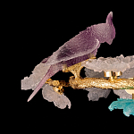 Люстра круглая на золотом каркасе с птичками и цветочным декором Miscellaneous herbs варинант исполнения - 6 | Loft Concept в Барнауле