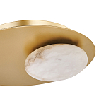 Бра с овальным основанием золотого цвета  и плафоном из алебастра Shaw Lighting варинант исполнения - 2 | Loft Concept в Барнауле