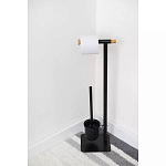 Держатель для туалетной бумаги с подвесным ершиком Black Bathroom Accessory варинант исполнения - 5 | Loft Concept в Барнауле