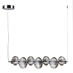 Подвесной светильник линейный с 7-ю рифлеными стеклянными шарами Marcelh Light варинант исполнения - 6 | Loft Concept в Барнауле