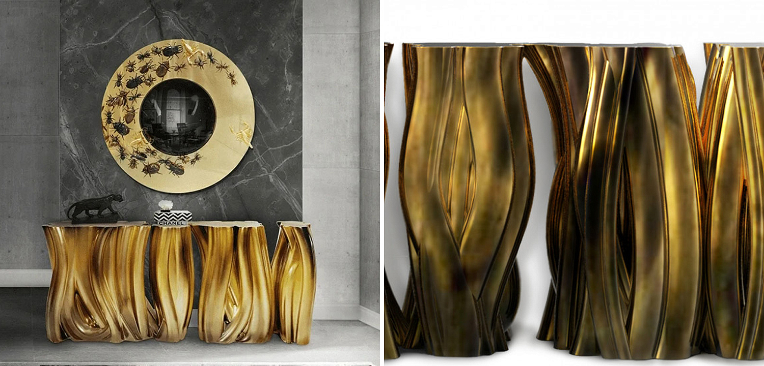 Консоль Модульная Monochrome Console Gold in Molded Fiberglass Консоль Модульная Monochrome Console Gold in Molded Fiberglass - Loft-Concept в Барнауле