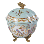 Шкатулка голубого цвета с цветочными орнаментами Blue Garden варинант исполнения - 1 | Loft Concept в Барнауле