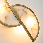 Бра с двумя полукруглыми плафонами из искусственного алебастра в бронзовой оправе Marbella варинант исполнения - 4 | Loft Concept в Барнауле