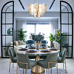 Люстра с многослойным эффектом из овальных элементов из непрозрачного стекла Conformation варинант исполнения - 3 | Loft Concept в Барнауле