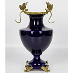 Ваза темно-синего цвета из фарфора с бронзовыми стрекозами Eden Garden porcelain and bronze варинант исполнения - 2 | Loft Concept в Барнауле