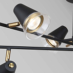 Потолочный светильник с конусообразными плафонами с контрастным сочетанием бронзы и глубоким черным цветом Aurika варинант исполнения - 3 | Loft Concept в Барнауле