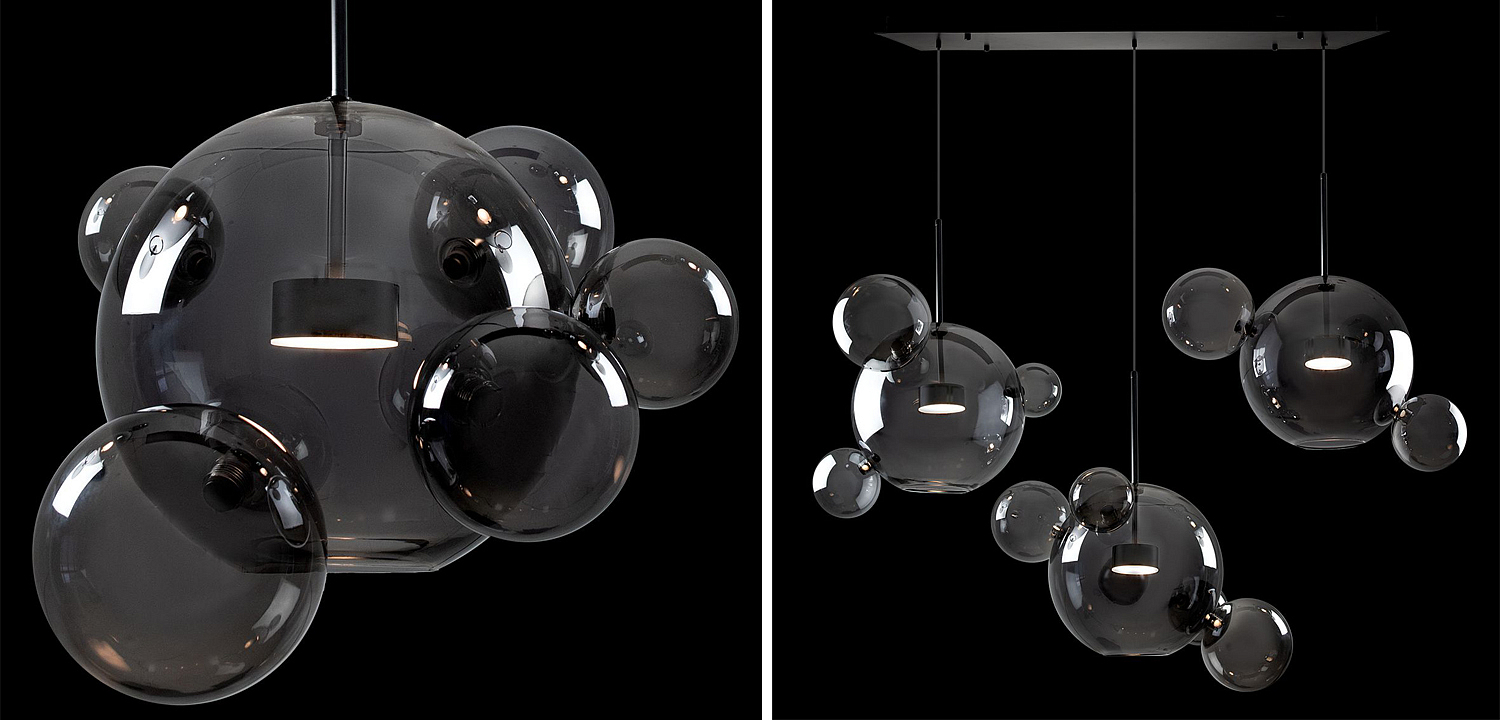 Люстра Giopato & Coombes Linear Chandelier Bubble smoky Люстра Giopato & Coombes Linear Chandelier Bubble smoky - Loft-Concept в Барнауле