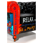 Кресло "Умный Умник" Rick and Morty graffiti chair натуральная кожа  варинант исполнения - 9 | Loft Concept в Барнауле