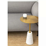 Кофейный столик с круглой столешницей на белом мраморном основании Original Foundation варинант исполнения - 1 | Loft Concept в Барнауле