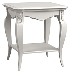 Стол журнальный белый из массива бука с полкой в стиле прованс White Provence варинант исполнения - 2 | Loft Concept в Барнауле