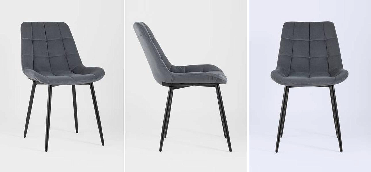 Стул NANCY Chair Темно-Серый Цвет Черные Ножки Стул NANCY Chair Темно-Серый Цвет Черные Ножки - Loft-Concept в Барнауле