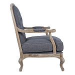 Кресло с пуфом с мягкой обивкой из льна Edward Armchair grey варинант исполнения - 2 | Loft Concept в Барнауле