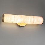 Бра с цилиндрическим плафоном из белого алебастра на круглом основании Латунь Cryptocrystalline Stone варинант исполнения - 2 | Loft Concept в Барнауле