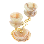 Подсвечник двухрожковый из натурального камня оникс Stone Candlestick варинант исполнения - 3 | Loft Concept в Барнауле