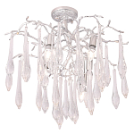 Люстра потолочная с прозрачными стеклянными подвесками в форме капель Droplet Chandelier варинант исполнения - 1 | Loft Concept в Барнауле