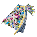 Ковер разноцветный из джинсовой одежды и армейских палаток Upcycling варинант исполнения - 1 | Loft Concept в Барнауле