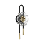 Бра черного цвета с круглым прозрачным стеклянным плафоном Virelia  варинант исполнения - 1 | Loft Concept в Барнауле