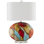 Настольная лампа разноцветная с овальным тканевым абажуром Abstraction варинант исполнения - 4 | Loft Concept в Барнауле