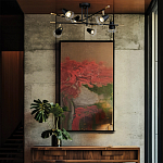 Потолочный светильник с конусообразными плафонами с контрастным сочетанием бронзы и глубоким черным цветом Aurika варинант исполнения - 4 | Loft Concept в Барнауле