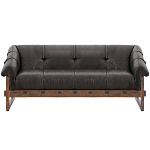 Трехместный диван Duncan винтажная черная кожа варинант исполнения - 1 | Loft Concept в Барнауле