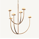 Люстрас 6-ю мраморными плафонами в форме купола Light Warm Light варинант исполнения - 5 | Loft Concept в Барнауле