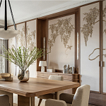 Обои с вышивкой ручной работы Deco Wisteria ﻿Midas colourway on Liso Pearl wool sateen варинант исполнения - 2 | Loft Concept в Барнауле