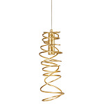 Подвесной светильник светодиодный из металла со спиральным декоративным элементом золотой Metal Spiral варинант исполнения - 1 | Loft Concept в Барнауле