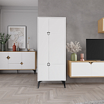 Комод белый с 4-мя дверцами на металлических ножках SPARK MULTIPURPOSE CABINET WHITE варинант исполнения - 11 | Loft Concept в Барнауле
