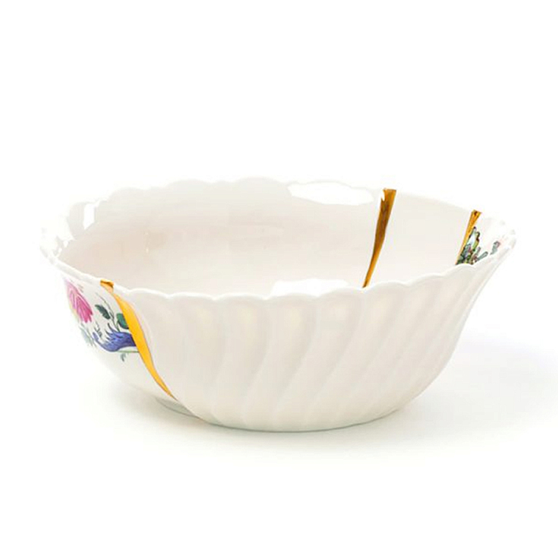 Салатник Seletti Kintsugi  Белый Золотой Мульти в Барнауле | Loft Concept 