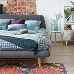 Кровать с мягким изголовьем Palmer Bed варинант исполнения - 5 | Loft Concept в Барнауле