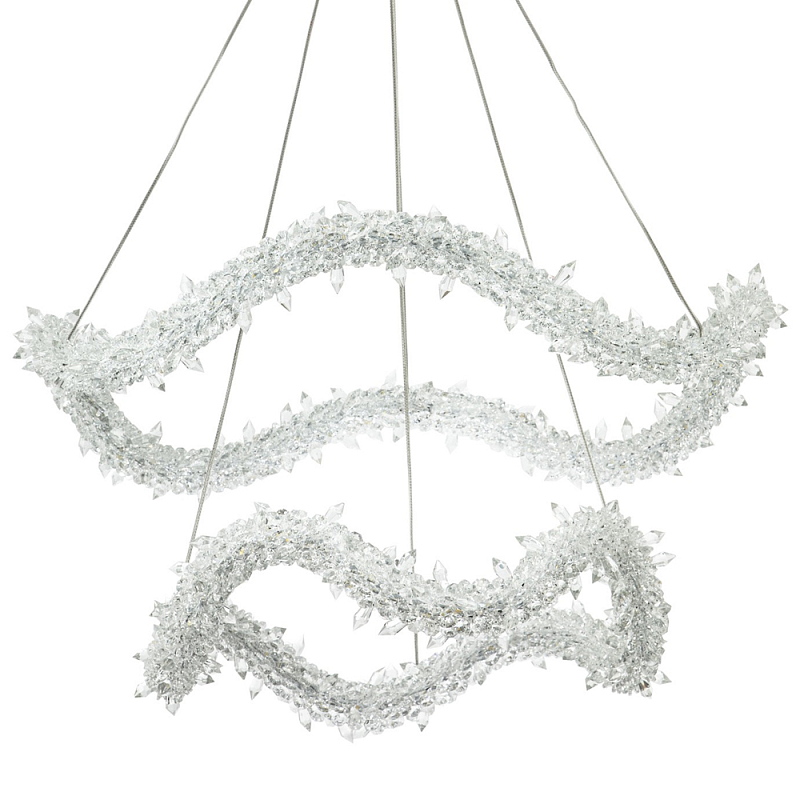 Двухъярусная кольцевая люстра с хрустальным декором Gilbertine Crystal Wavy Ring Chandelier Латунь Прозрачный Двухъярусная кольцевая люстра с хрустальным декором Gilbertine Crystal Wavy Ring Chandelier Латунь Прозрачный в Барнауле | Loft Concept