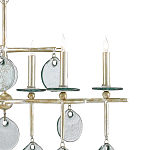 Люстра линейная с круглыми прозрачными подвесками  Horizontal Rectangular Chandelier варинант исполнения - 1 | Loft Concept в Барнауле