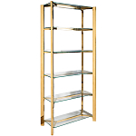 Стеллаж золото с прозрачными стеклянными полками Safekeeping варинант исполнения - 1 | Loft Concept в Барнауле