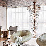 Люстра большая с прозрачными подвесками в форме капель Droplet Chandelier варинант исполнения - 1 | Loft Concept в Барнауле