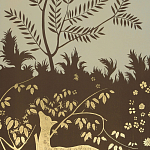 Обои ручная роспись в стиле Арт-деко Rateau Colourway SC-243 on Deep Rich Gold gilded paper варинант исполнения - 2 | Loft Concept в Барнауле