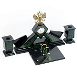 Настольный письменный набор из нефрита Герб России Dignity варинант исполнения - 2 | Loft Concept в Барнауле