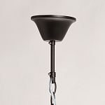 Люстра круглая из матового черного металла с подвесками из прозрачных стеклянных трубок Noir Tubes варинант исполнения - 11 | Loft Concept в Барнауле