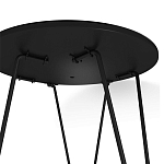 Стол журнальный c круглой столешницей из стекла серого цвета Gray and Gold Marble варинант исполнения - 5 | Loft Concept в Барнауле