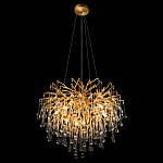 Люстра подвесная с прозрачными стеклянными подвесками в форме капель Диаметр 60 см Droplet Chandelier варинант исполнения - 5 | Loft Concept в Барнауле