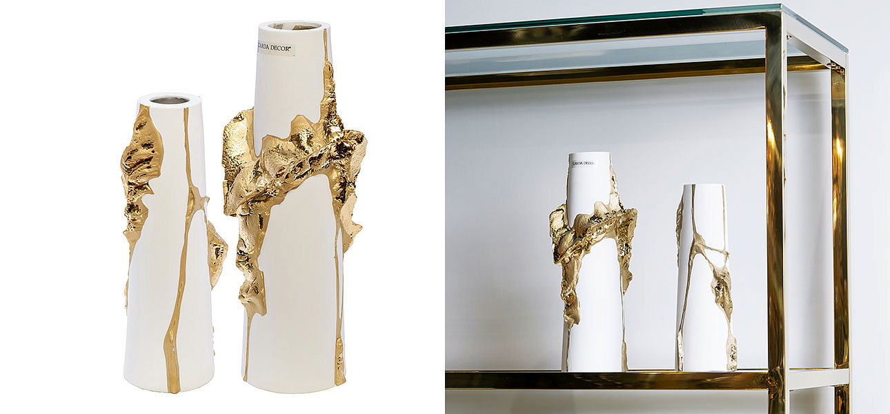 Ваза Rhea white with gold 24 Ваза Rhea white with gold 24 - Loft-Concept в Барнауле