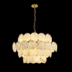 Люстра четырехъярусная с подвесками в форме дисков Cryptocrystalline Stone варинант исполнения - 4 | Loft Concept в Барнауле